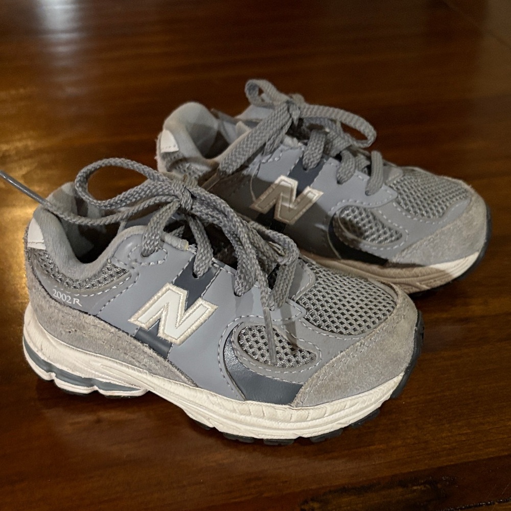 New Balance Kids' Gray and White Sneakers